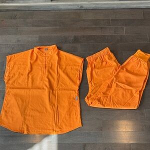Orange Two-Piece Scrub Set